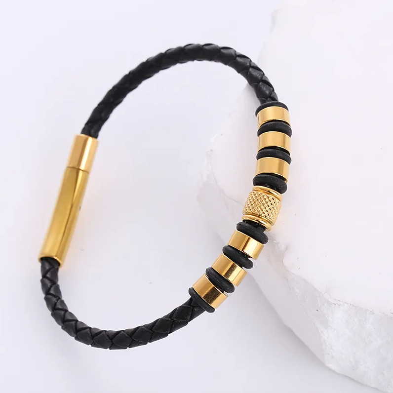 Leather Bead Bracelet