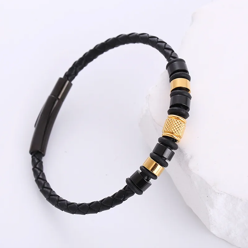 Leather Bead Bracelet