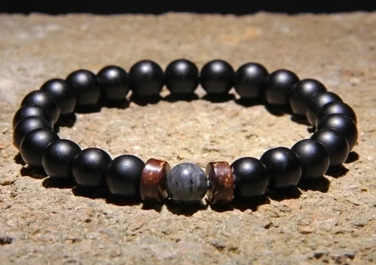 Black and Gray Beaded Bracelet